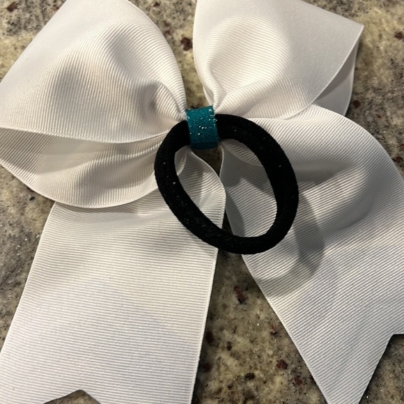 Cheer Bow! Never used! Light navy and teal glitter design! - Picture 4 of 4